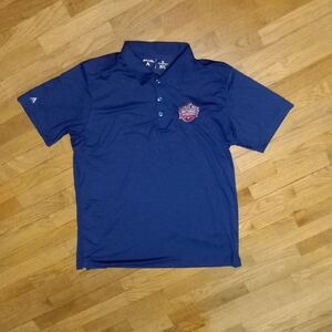 Antigua University of Kansas Jayhawks Polo Golf Shirt Blue NCAA Champs Men's XL